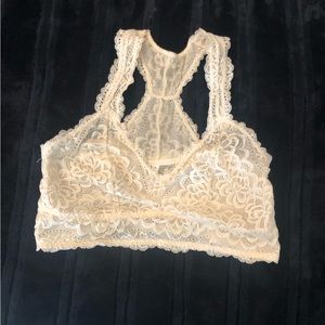 Torrid curve ivory lace racerback bralette size 0